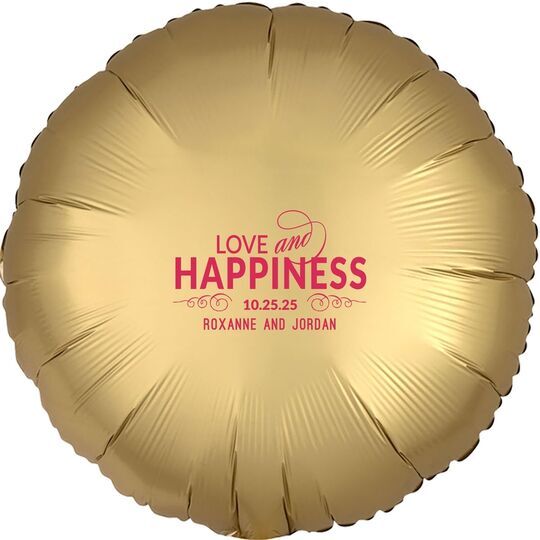 Love and Happiness Scroll Mylar Balloons